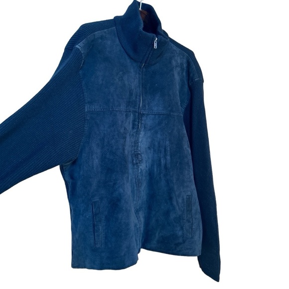 Marc Edwards Full Zip Leather Sweater Jacket Black Size XXL - Picture 2 of 12